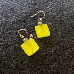 Silpada drop-down dangle green earrings.